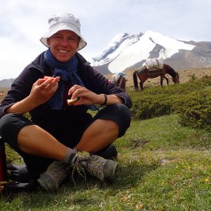 Cestovatelka Kateřina Krejčová, Kang Yatze II, Ladakh, Indie