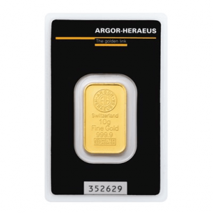 Investiční zlatá cihlička o hmotnosti 10 gramů v ceně 8.000 Kč