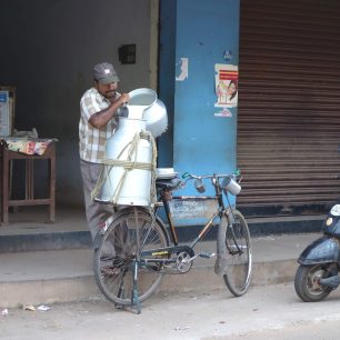 Mléčný foodtruck v Indii
