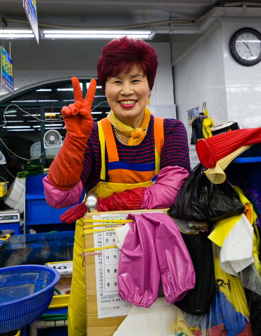Prodavačky mají ze zákazníků vyloženě radost, Busan, Jižní Korea