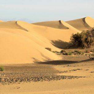 Písečné duny v Maspalomas a miniaturní vádí jsou krásnou procházkou pro nejen děti, Gran Canaria