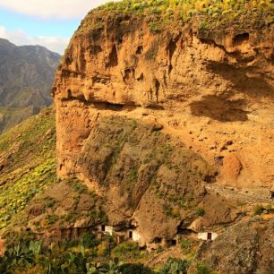 Obydlí troglodytů v Acusa Seca u Artenary, Gran Canaria