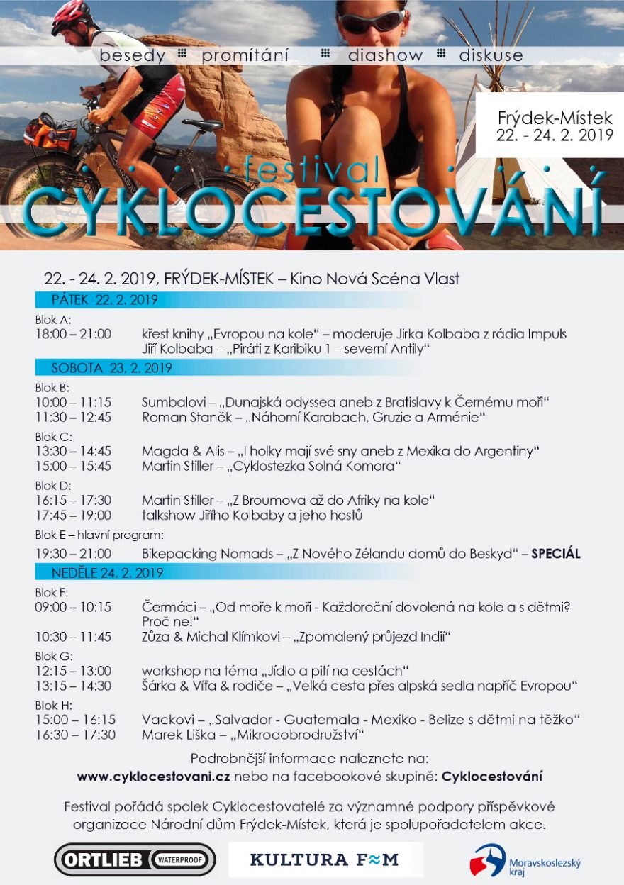 Festival Cyklocestování, Frýdek-Místek – 22.–24. 2., Kino Nová Scéna Vlast