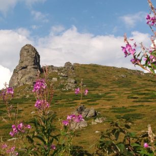 Na Midžor se stoupá po mírném travnatém hřebeni pohoří Stará planina ze střediska Babin Zub.