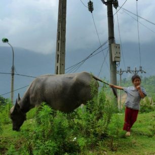 Chystá se večeře - u místních v horách Sapa