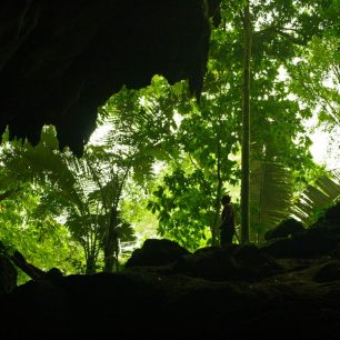 Jeskyně uprotřed pralesa nám posloužila jako noční úkryt, je třeba však počítat s tím, že zde nebudete sami