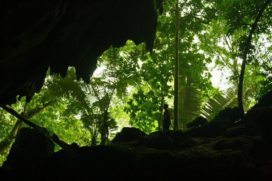 Jeskyně uprotřed pralesa nám posloužila jako noční úkryt, je třeba však počítat s tím, že zde nebudete sami