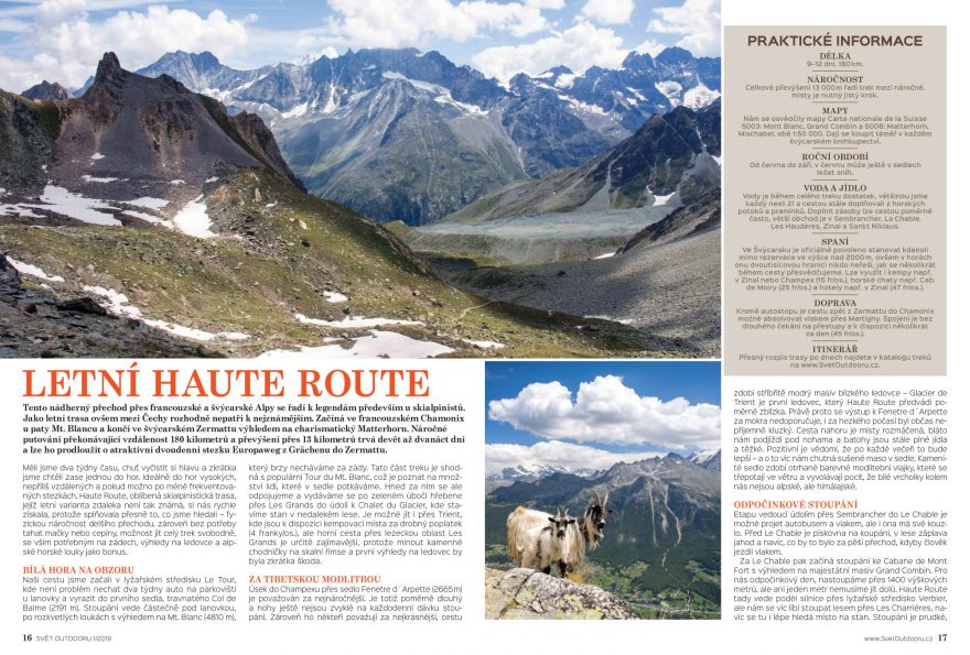 Populární skialpová trasa na pomezí Francie a Švýcarska zeje v létě prázdnotou. Pěkný tip na poctivý trek na těžko.