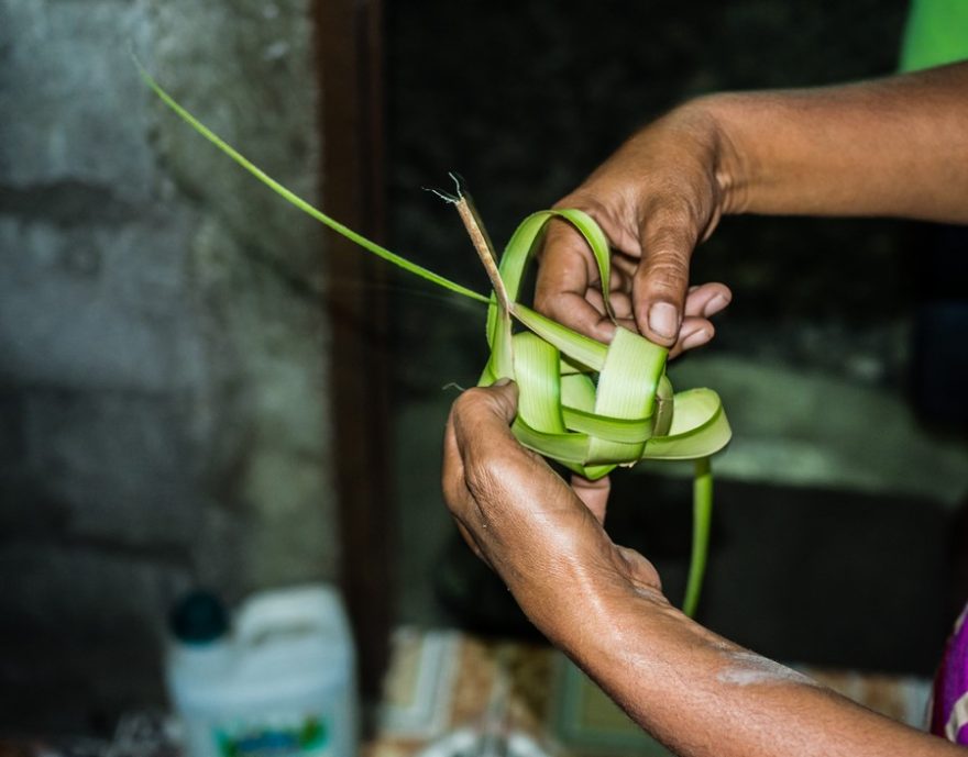  Košíčky na rýži z palmových listů, Atauro, Timor Leste