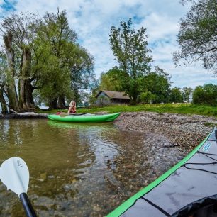 Jezero Chiemsee zvané také jako Bavorské moře, Německo