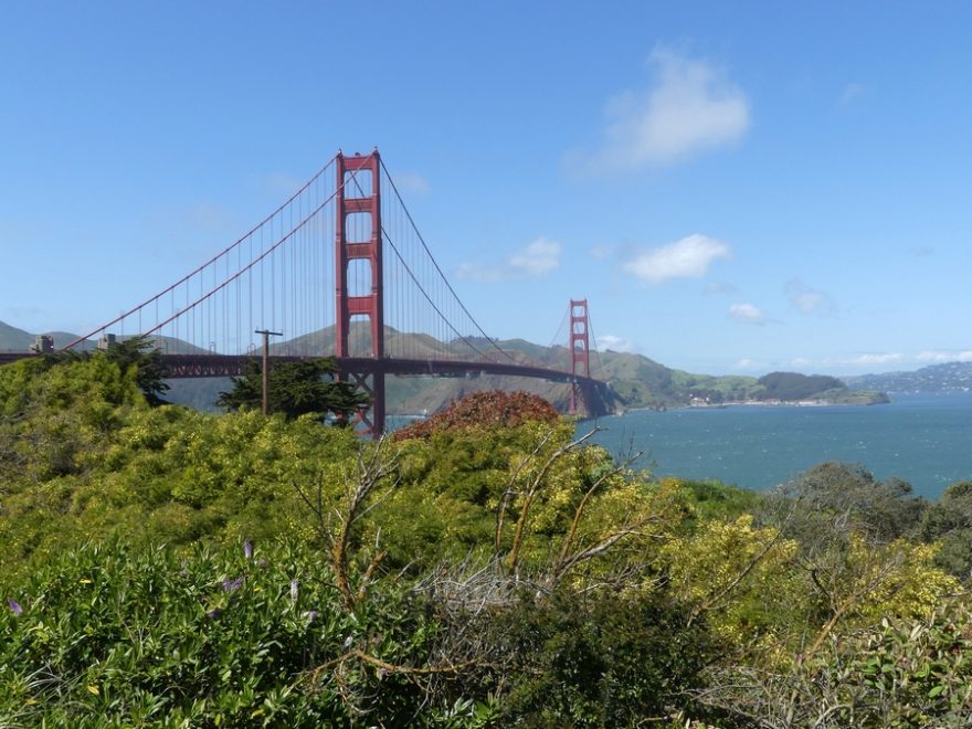 Tady je ten slavný přeúžasný Golden Gate. Spíš než most mě nadchly ty kopce kolem, kde se dá trekovat do aleluja