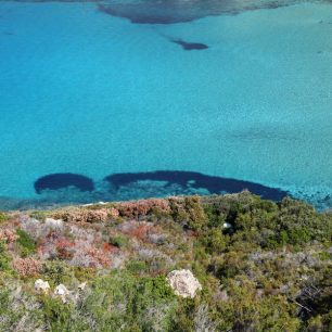 Azurově čistá voda na Korsice